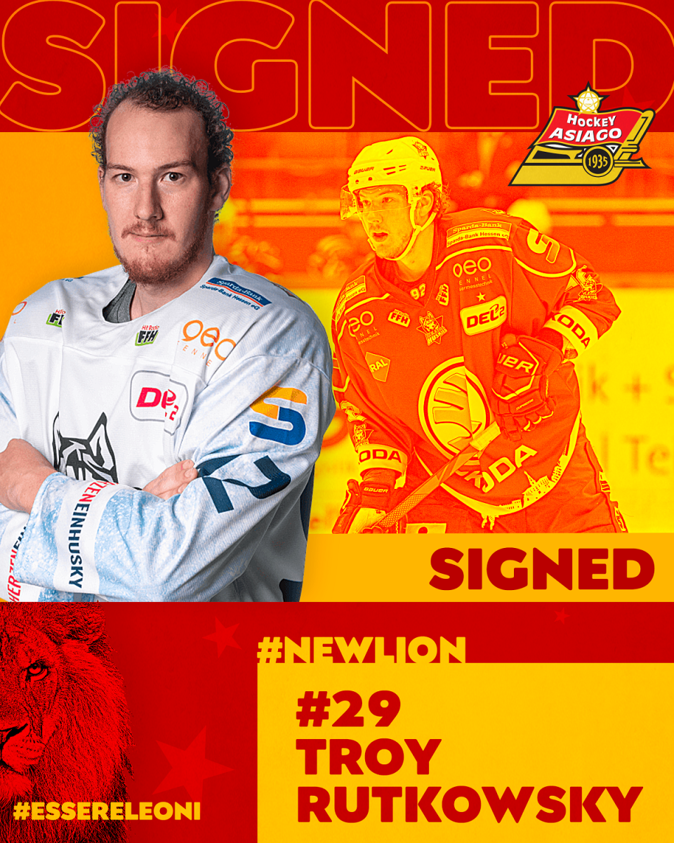 Troy Rutkowski nuovo difensore dell'Asiago Hockey